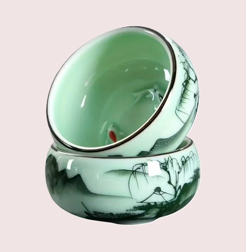 Chinese Fu Celadon Theekopjes