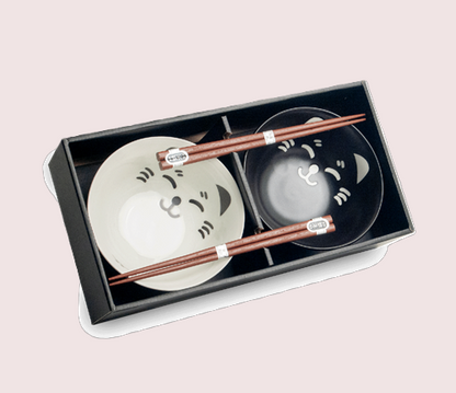 EDO Udon-Bowl Set SHIROKURO NEKO