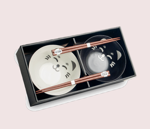 EDO Udon-Bowl Set SHIROKURO NEKO