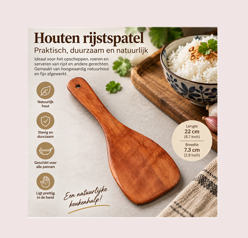 Houten rijstspatel